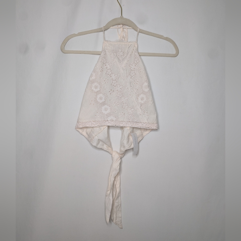 American Eagle Outfitters White Lace Crop Top